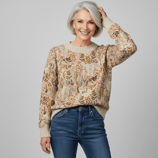 Tina | Elegancki sweter w kwiaty