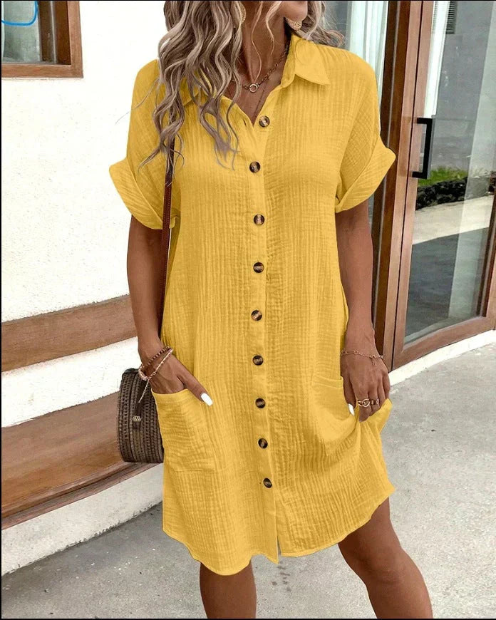 Dunya | Elegancka sukienka polo z paskiem