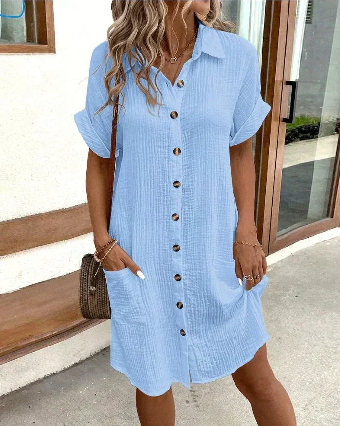 Dunya | Elegancka sukienka polo z paskiem