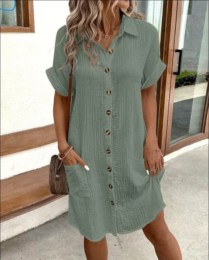 Dunya | Elegancka sukienka polo z paskiem