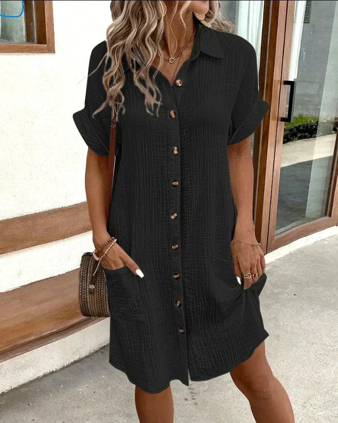 Dunya | Elegancka sukienka polo z paskiem