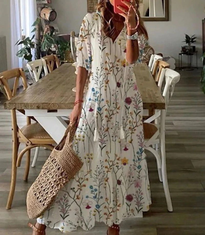 Lana | Długa sukienka boho podkreślająca sylwetkę