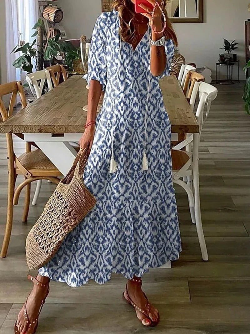 Lana | Długa sukienka boho podkreślająca sylwetkę