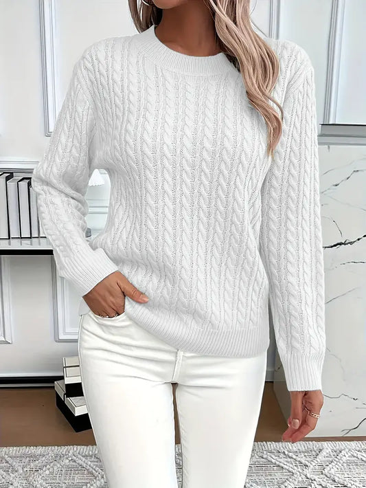 Lena | Damski sweter w warkocze