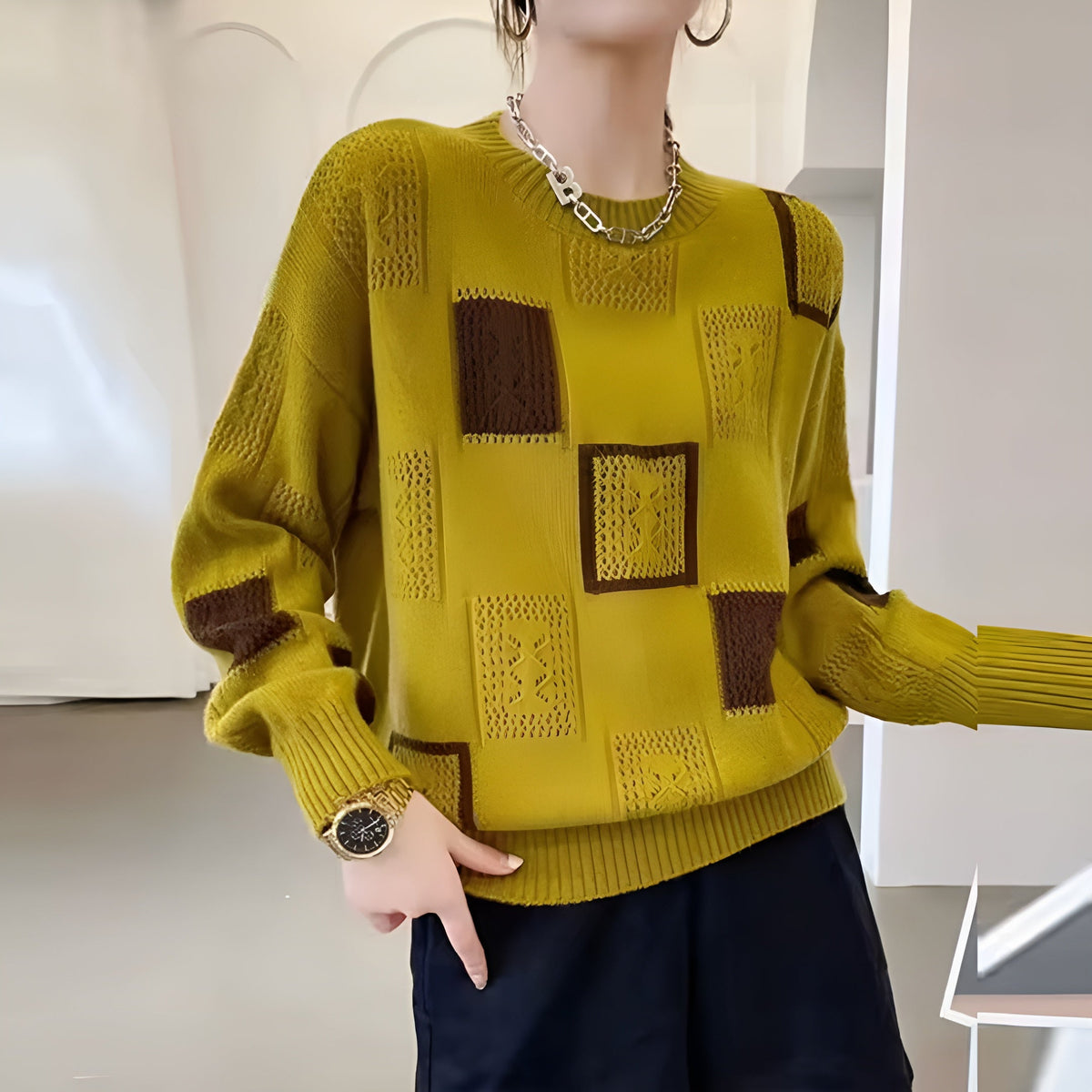 Alida | Modny ażurowy sweter
