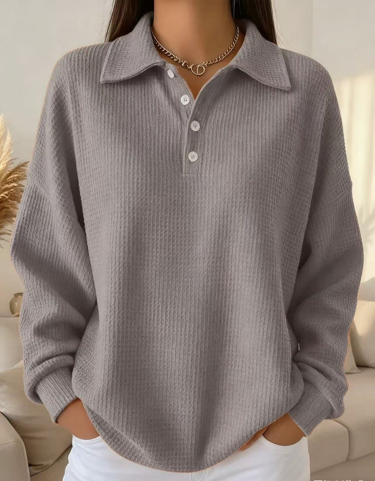 Ava | Miękki elegancki sweter polo