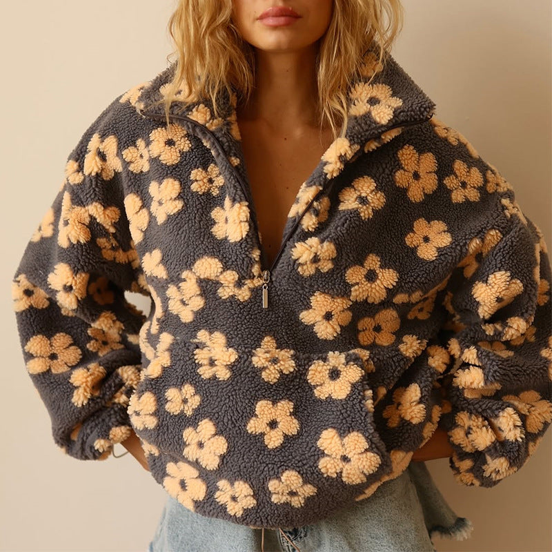 Maisy | Miękki sweter oversize w kwiaty