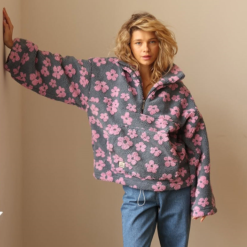 Maisy | Miękki sweter oversize w kwiaty