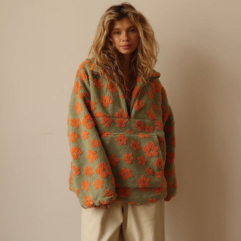 Maisy | Miękki sweter oversize w kwiaty