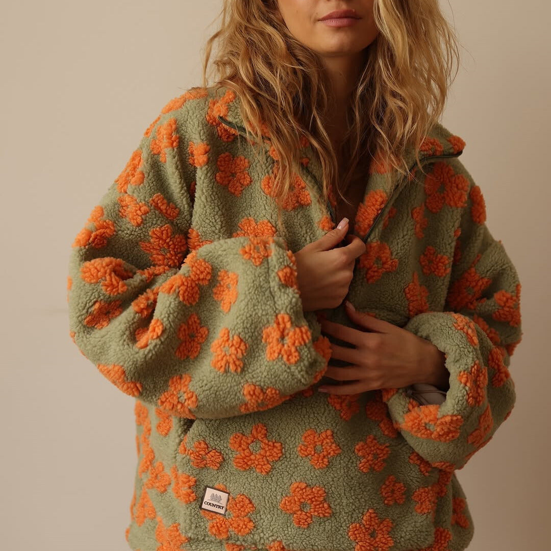 Maisy | Miękki sweter oversize w kwiaty