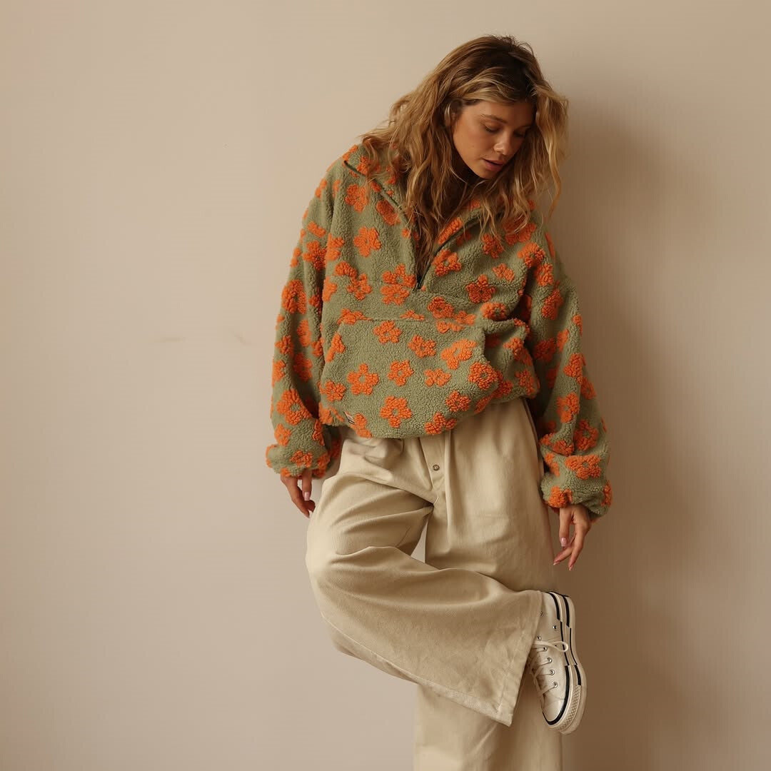 Maisy | Miękki sweter oversize w kwiaty