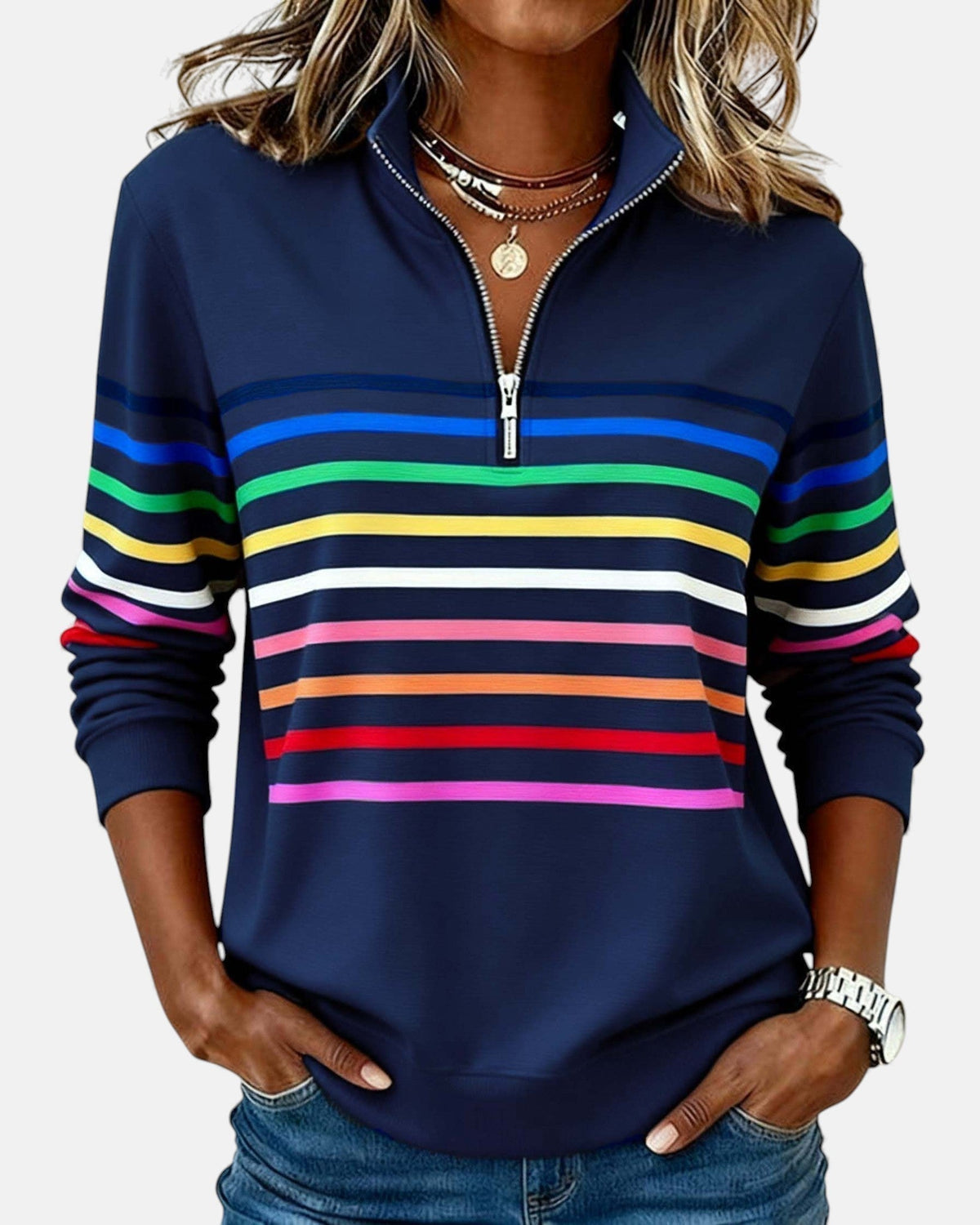 Nina | Wygodny sweter w paski