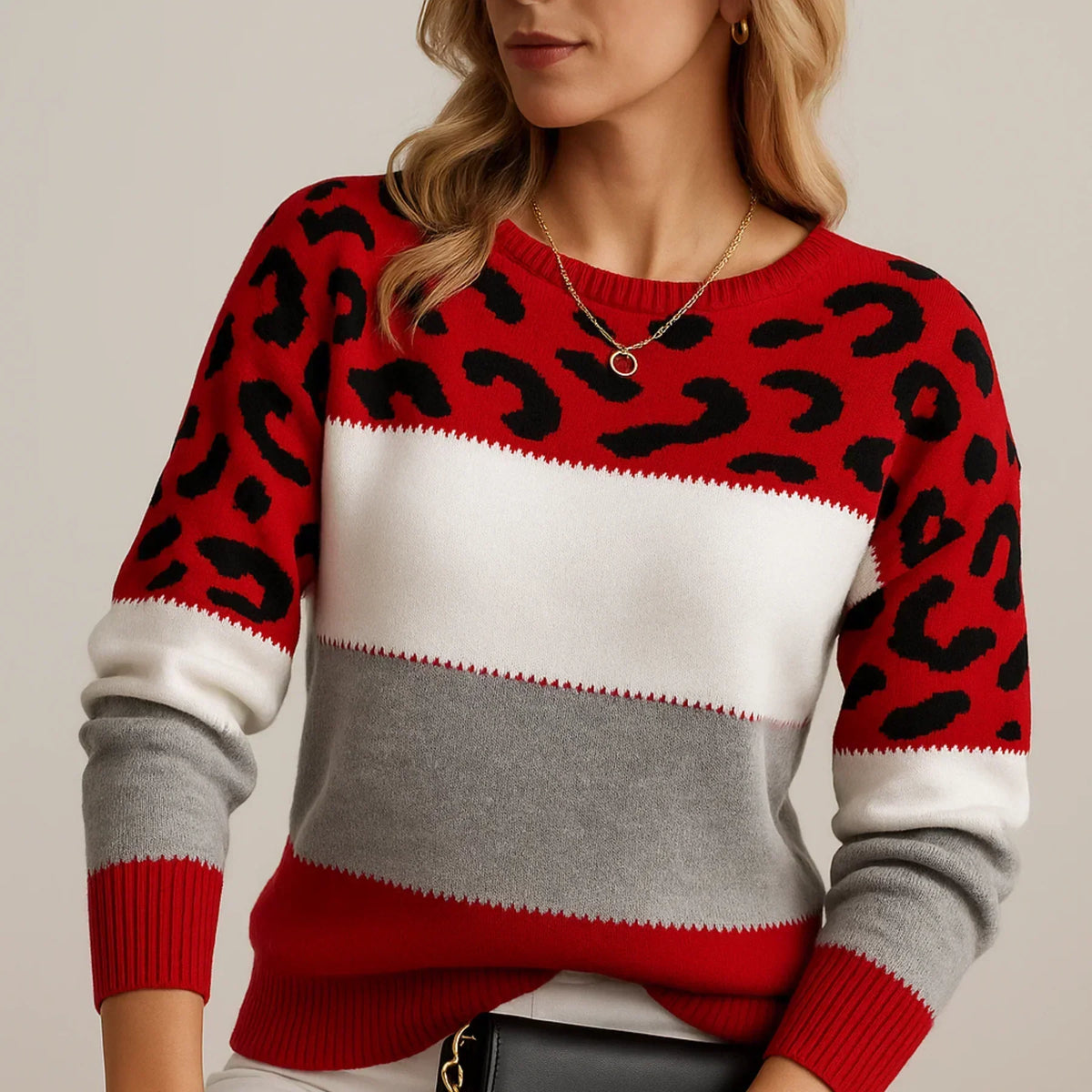 Pascaline | Wygodny sweter w panterkę