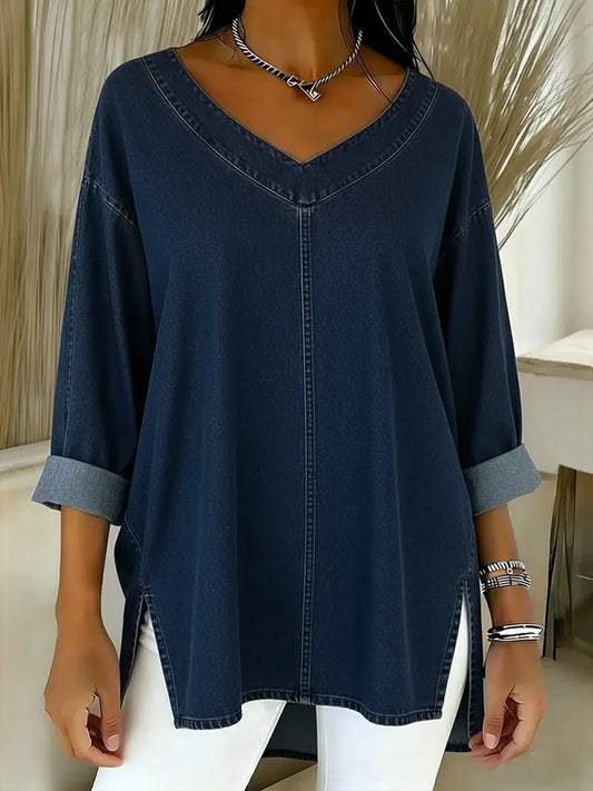 Lina | Luźny jeansowy top
