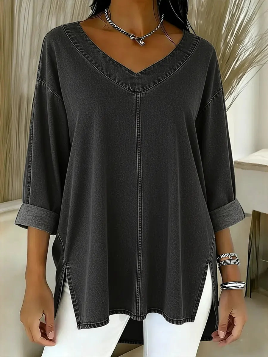 Lina | Luźny jeansowy top