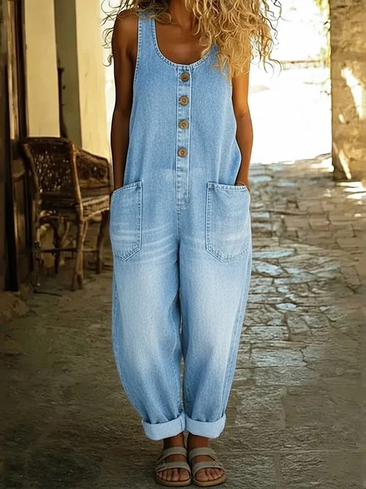 Ruth | Ogrodniczki z bawełnianego denimu vintage