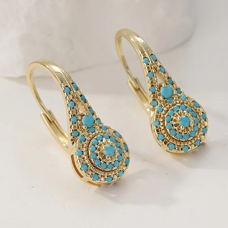 Kolczyki Gilded Turquoise Bloom